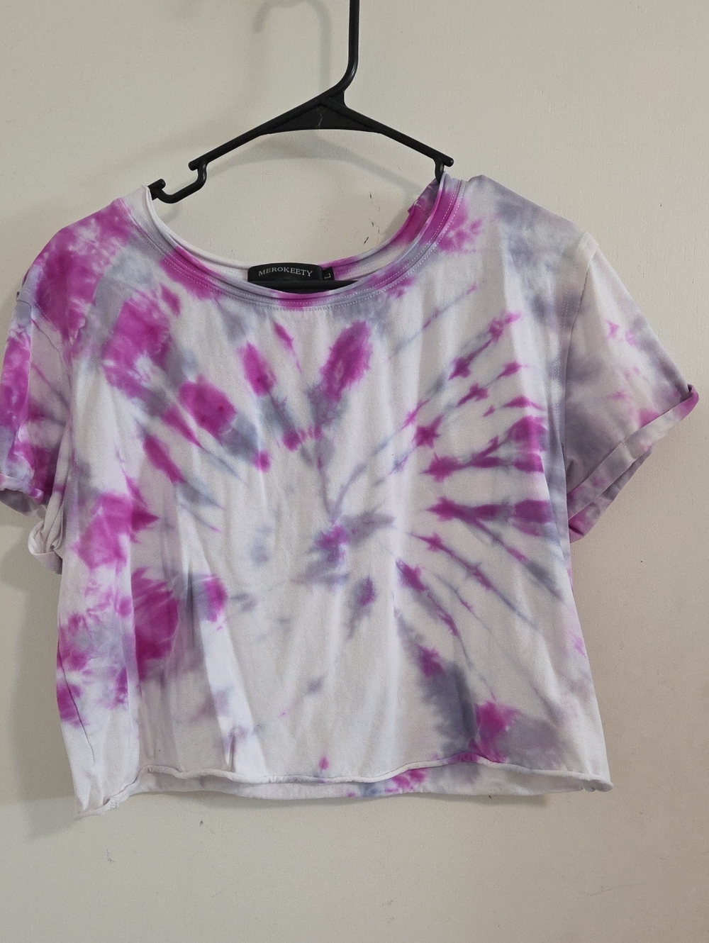 Purple Tie-Dye Crop Tee